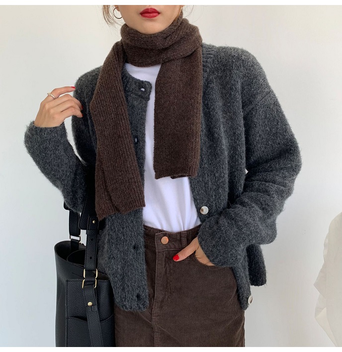 Rosy.B - Long-Sleeve Button Front Knit Cardigan