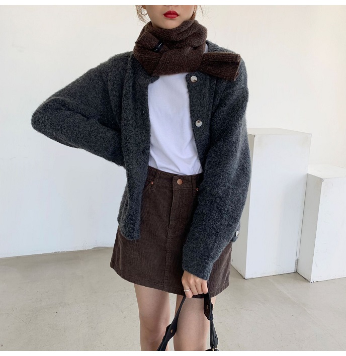 Rosy.B - Long-Sleeve Button Front Knit Cardigan