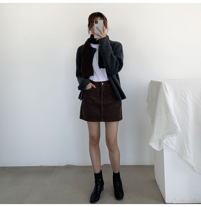 Rosy.B - Long-Sleeve Button Front Knit Cardigan