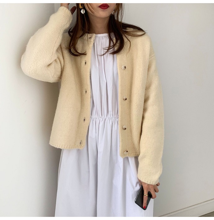 Rosy.B - Long-Sleeve Button Front Knit Cardigan