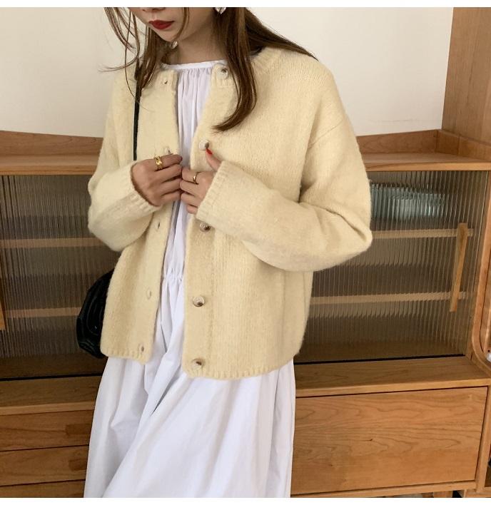 Rosy.B - Long-Sleeve Button Front Knit Cardigan