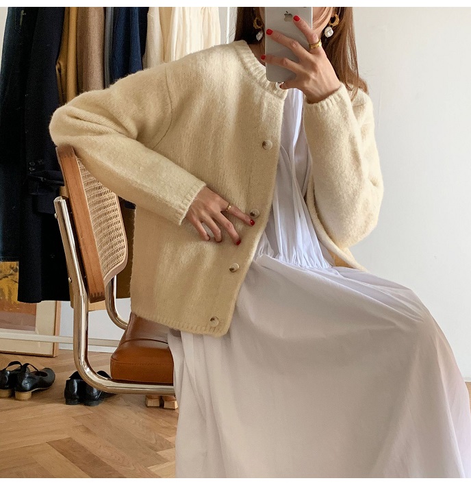 Rosy.B - Long-Sleeve Button Front Knit Cardigan