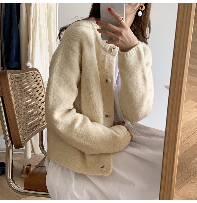 Rosy.B - Long-Sleeve Button Front Knit Cardigan