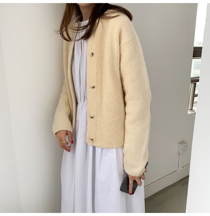 Rosy.B - Long-Sleeve Button Front Knit Cardigan