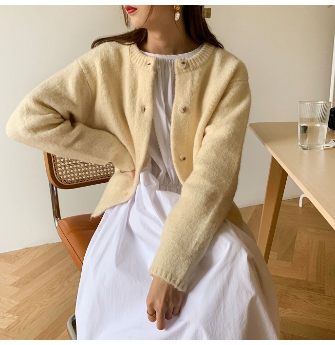 Rosy.B - Long-Sleeve Button Front Knit Cardigan