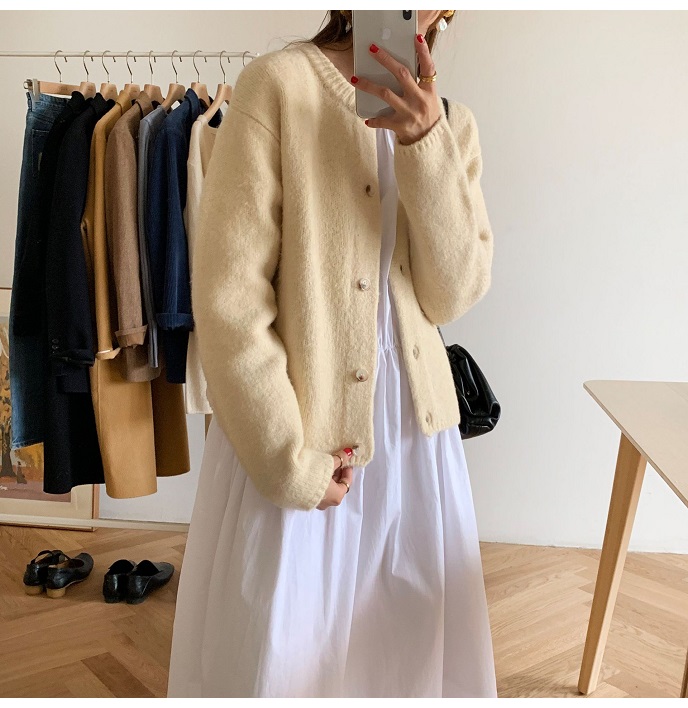 Rosy.B - Long-Sleeve Button Front Knit Cardigan