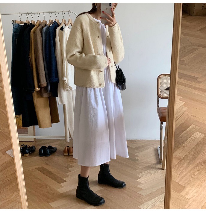 Rosy.B - Long-Sleeve Button Front Knit Cardigan