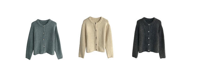 Rosy.B - Long-Sleeve Button Front Knit Cardigan