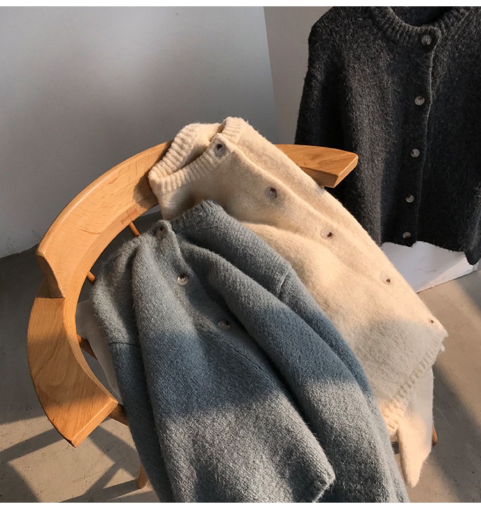 Rosy.B - Long-Sleeve Button Front Knit Cardigan