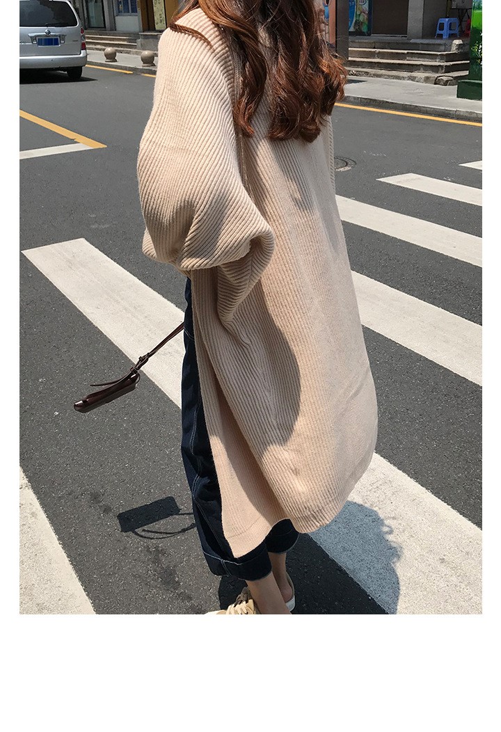 Rosy.B - Long-Sleeve Ribbed Open Cardigan