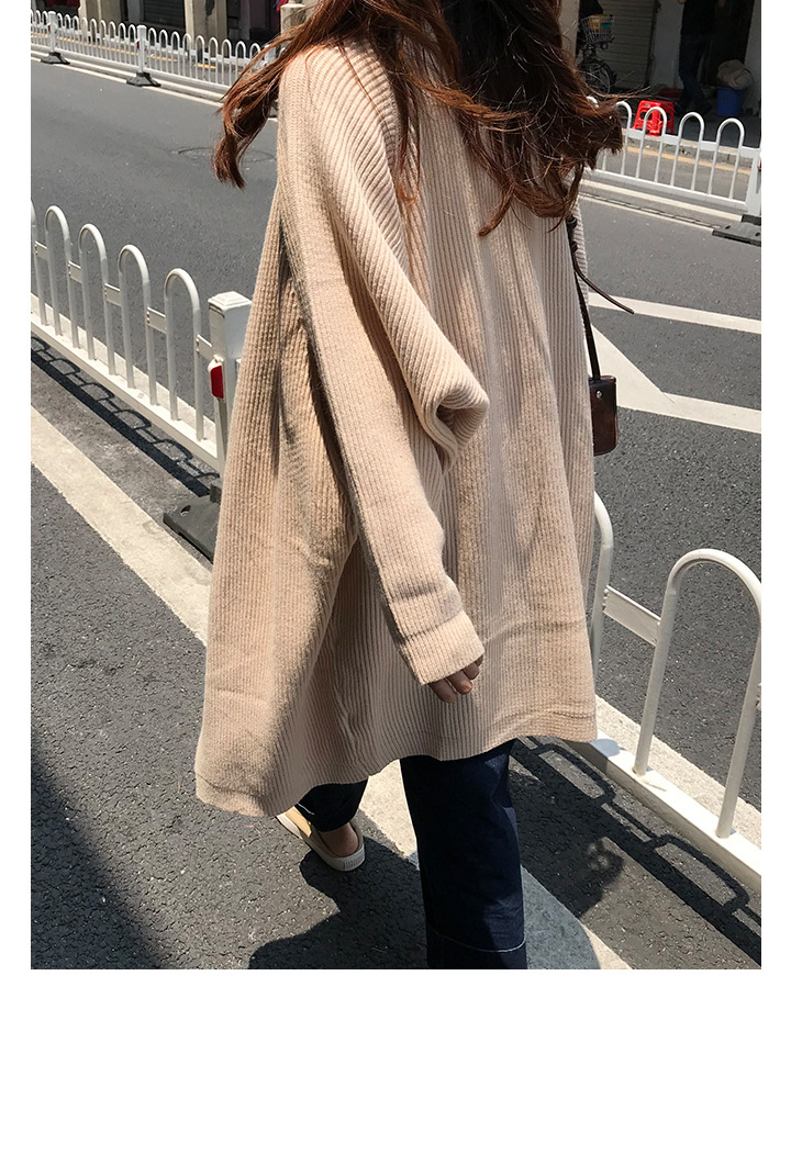 Rosy.B - Long-Sleeve Ribbed Open Cardigan