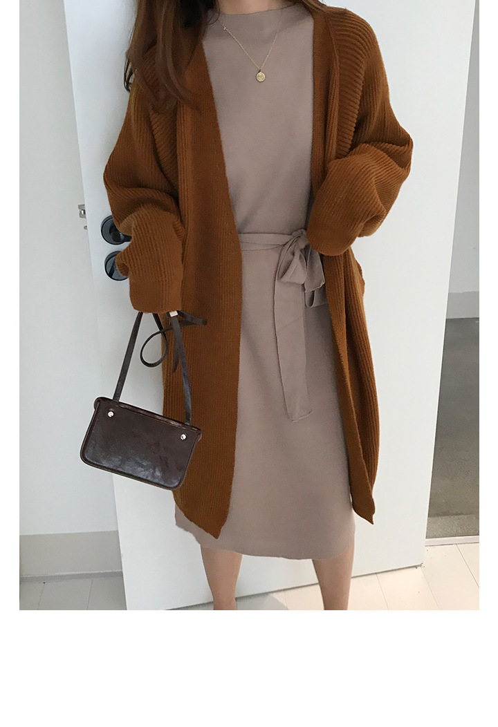 Rosy.B - Long-Sleeve Ribbed Open Cardigan