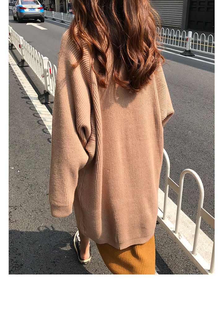 Rosy.B - Long-Sleeve Ribbed Open Cardigan