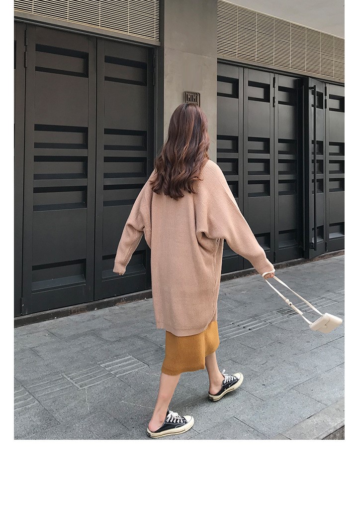 Rosy.B - Long-Sleeve Ribbed Open Cardigan