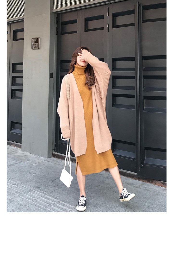 Rosy.B - Long-Sleeve Ribbed Open Cardigan