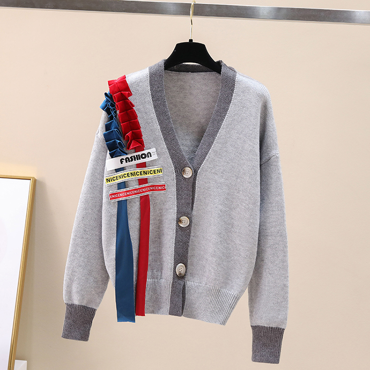 Souland - Cardigan en tricot à manches longues et appliques