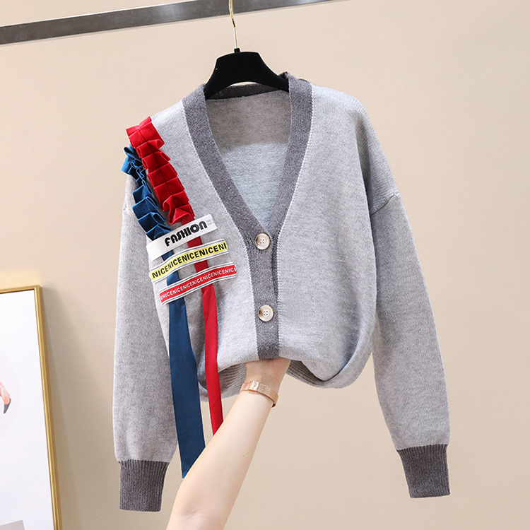 Souland - Cardigan en tricot à manches longues et appliques