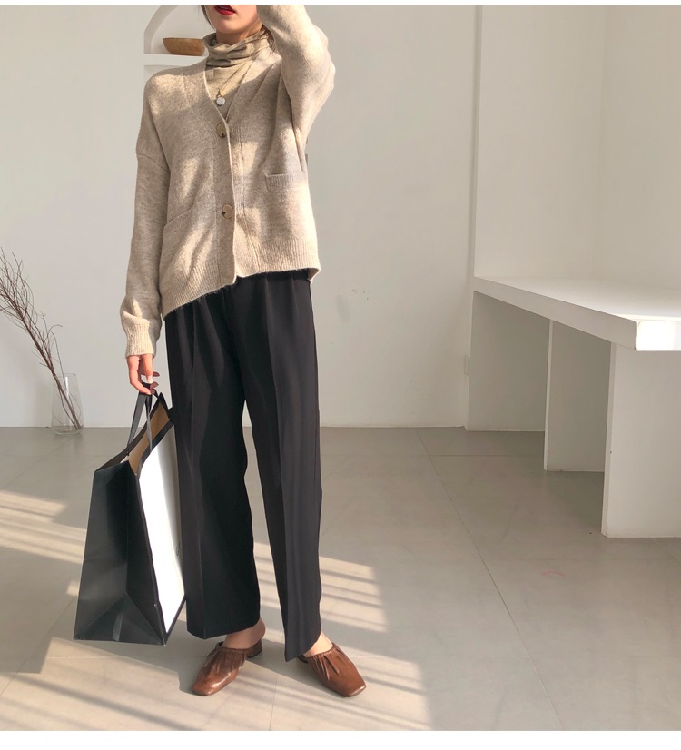 Souland - Cardigan en tricot uni à manches longues