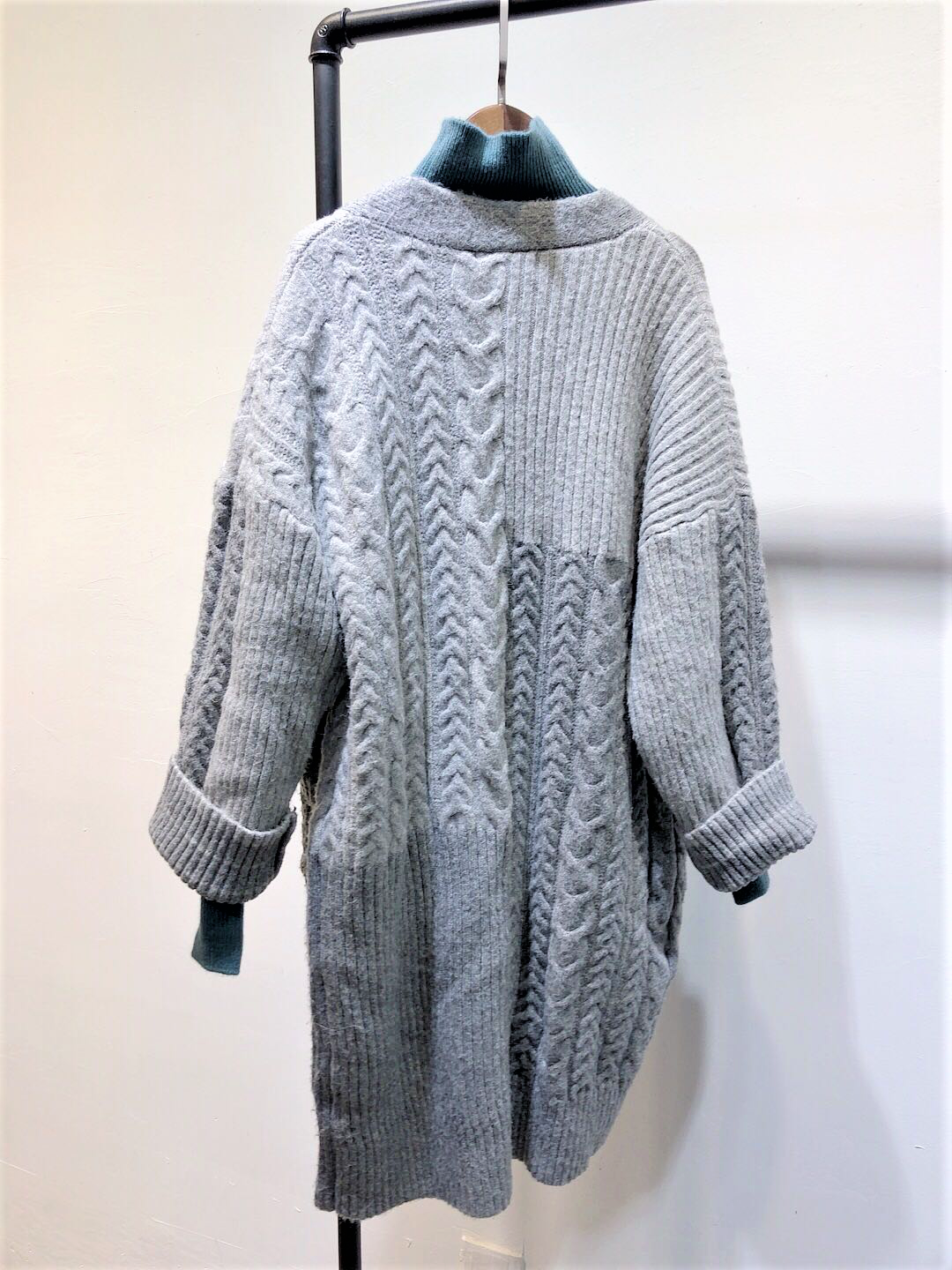 Souland - Cardigan long ouvert en tricot torsadé