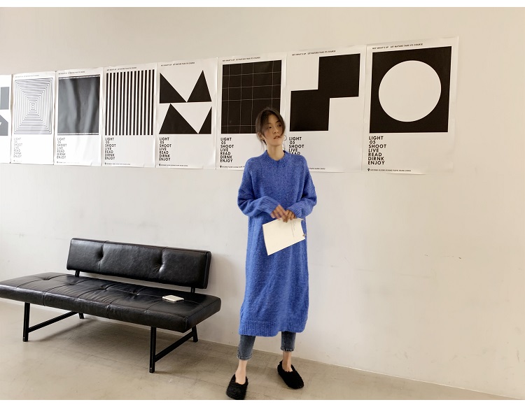 Bbuckkooki - Robe en maille oversize à col rond