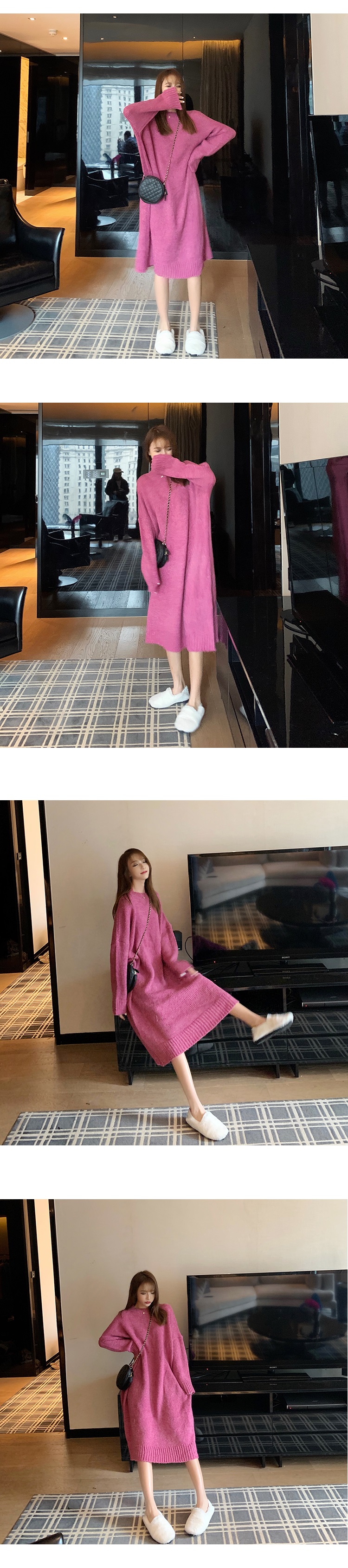 Bbuckkooki - Robe en maille oversize à col rond