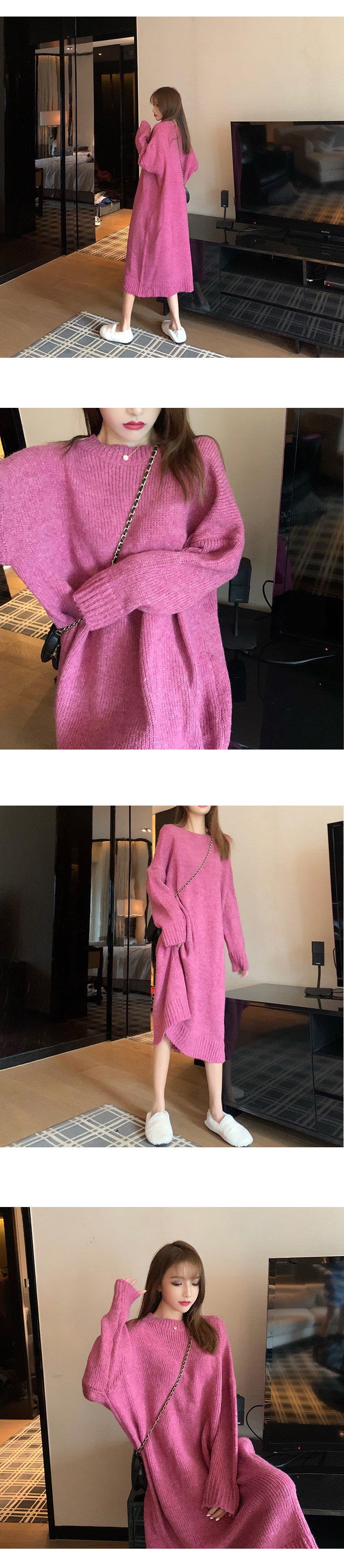 Bbuckkooki - Robe en maille oversize à col rond