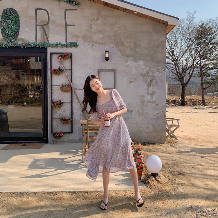 CHERRYKOKO - Smocked Floral Printed Dress