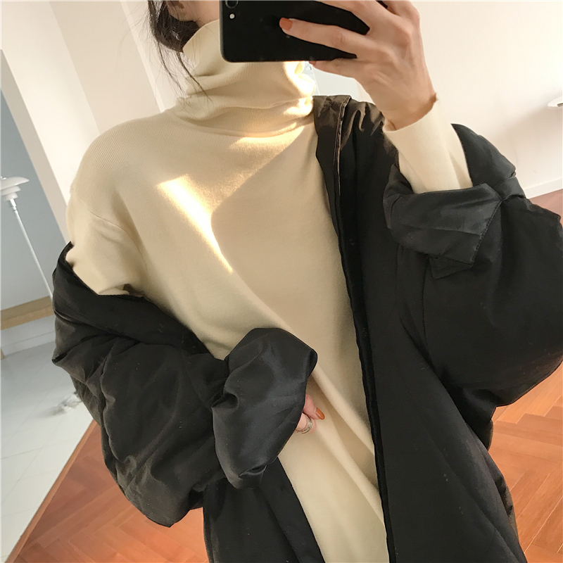 MissLady - Robe en maille oversize unie à col roulé