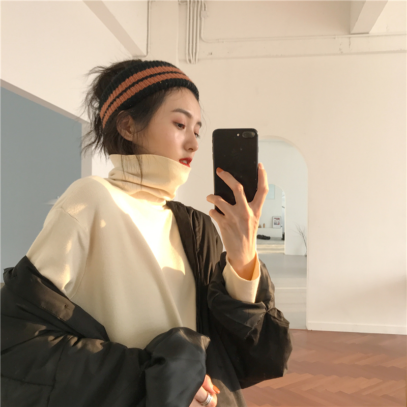 MissLady - Robe en maille oversize unie à col roulé