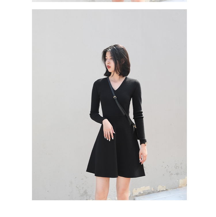 MsBlossom - Robe trapèze en tricot à col en V