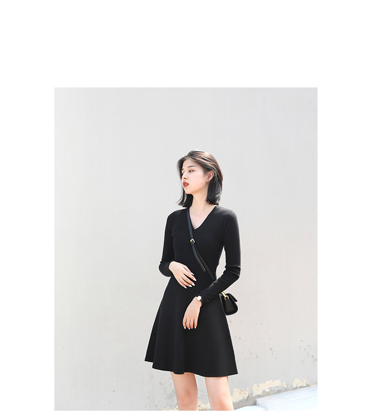 MsBlossom - Robe trapèze en tricot à col en V