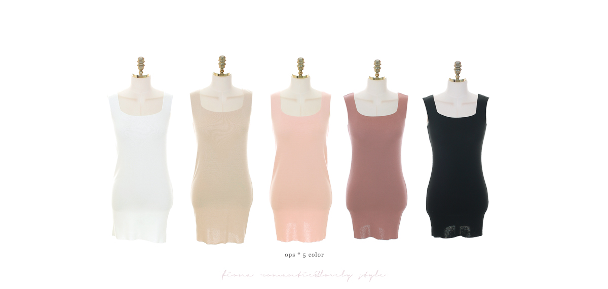 MyFiona - Square-Neck Mini Knit Tank Dress