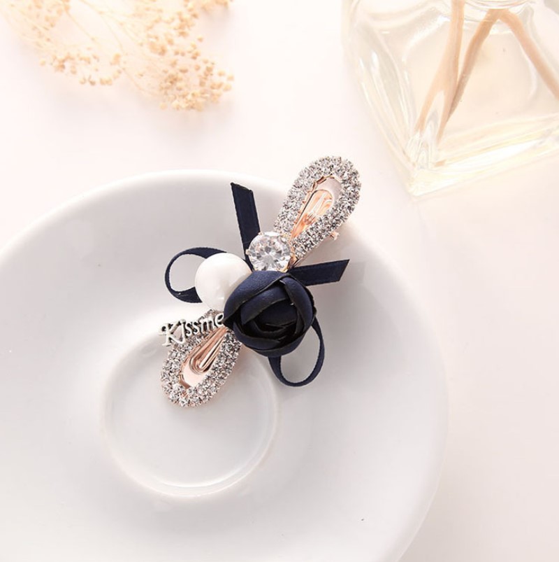 Stylevana - Pince à cheveux avec ruban en strass rose