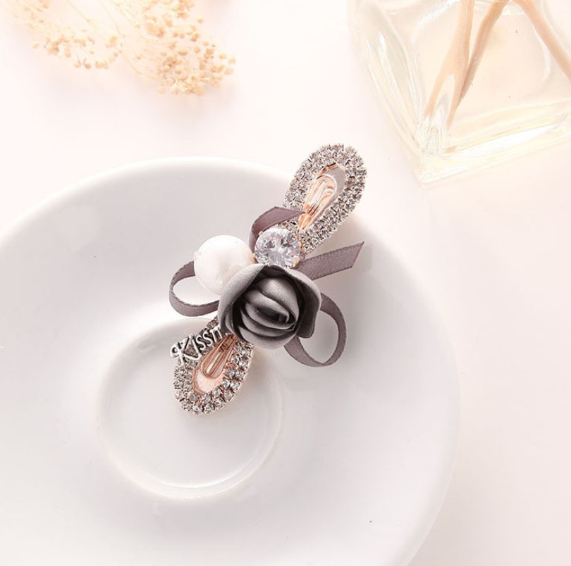 Stylevana - Pince à cheveux avec ruban en strass rose