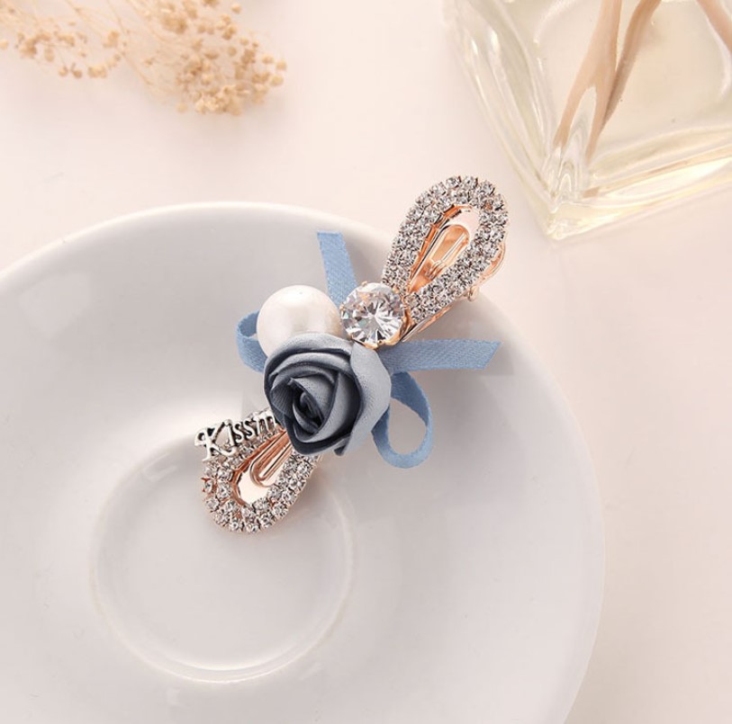 Stylevana - Pince à cheveux avec ruban en strass rose