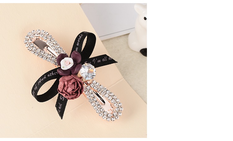 Stylevana - Pince à cheveux avec ruban en strass rose