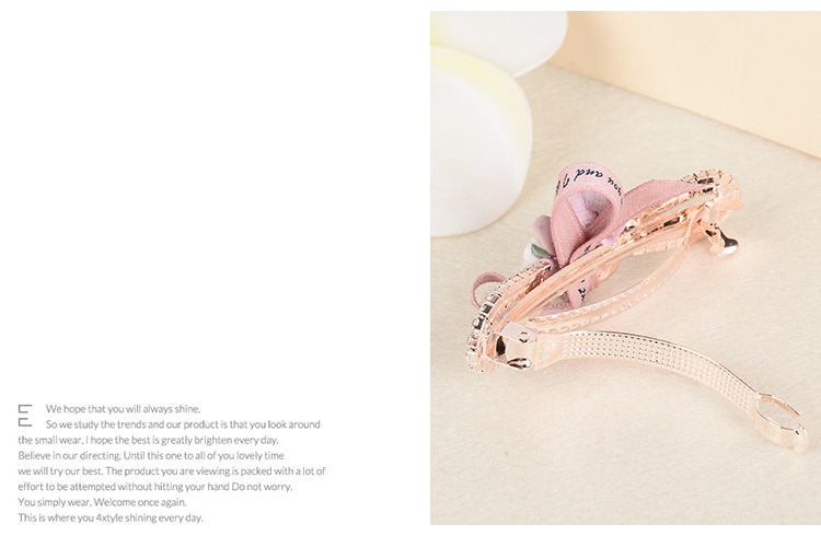 Stylevana - Pince à cheveux avec ruban en strass rose