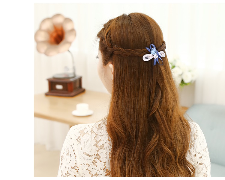 Stylevana - Pince à cheveux avec ruban en strass rose