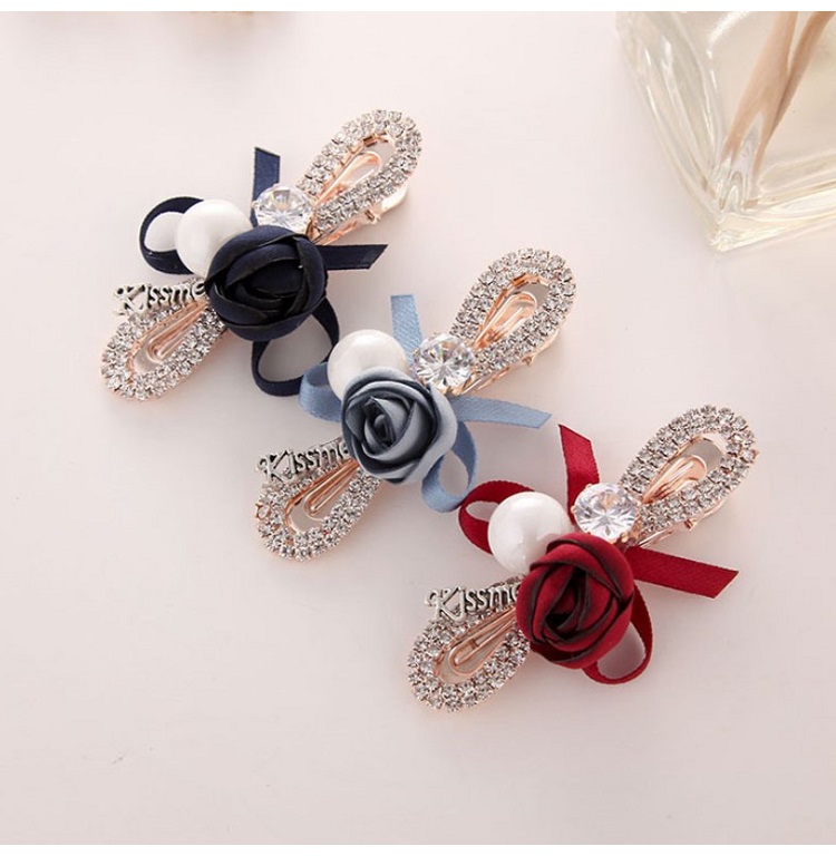 Stylevana - Pince à cheveux avec ruban en strass rose