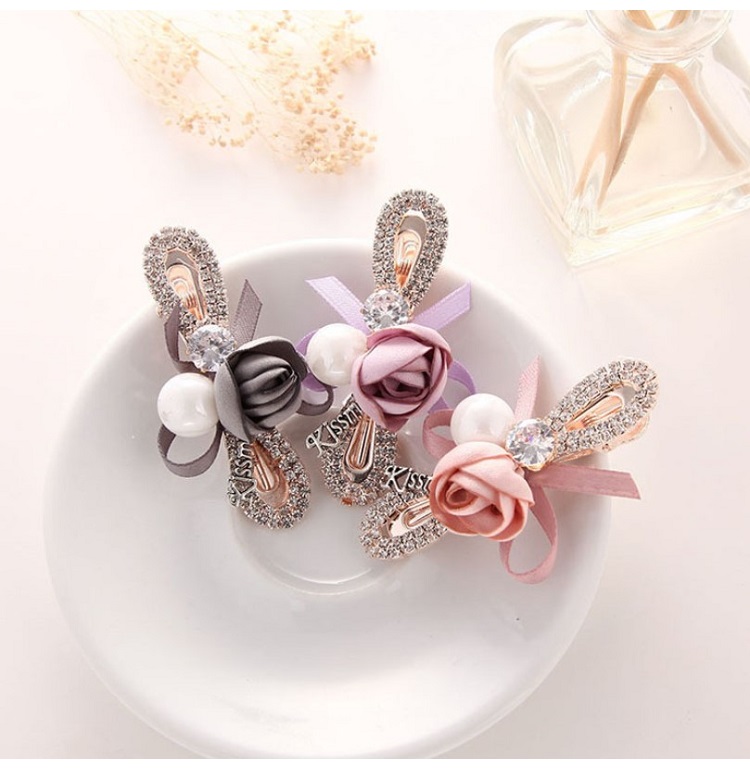 Stylevana - Pince à cheveux avec ruban en strass rose