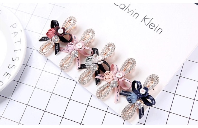 Stylevana - Pince à cheveux avec ruban en strass rose