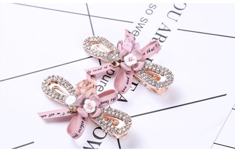 Stylevana - Pince à cheveux avec ruban en strass rose