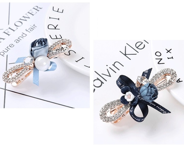 Stylevana - Pince à cheveux avec ruban en strass rose