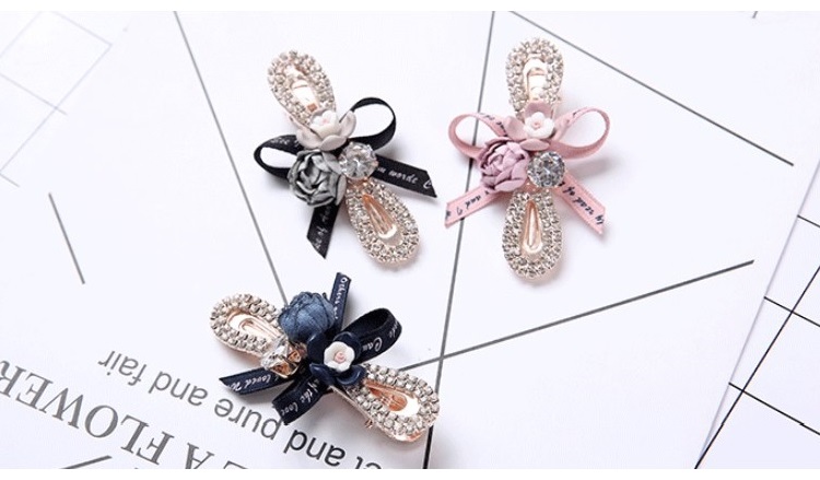 Stylevana - Pince à cheveux avec ruban en strass rose