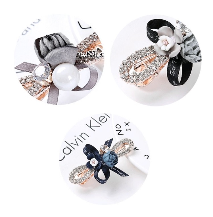 Stylevana - Pince à cheveux avec ruban en strass rose