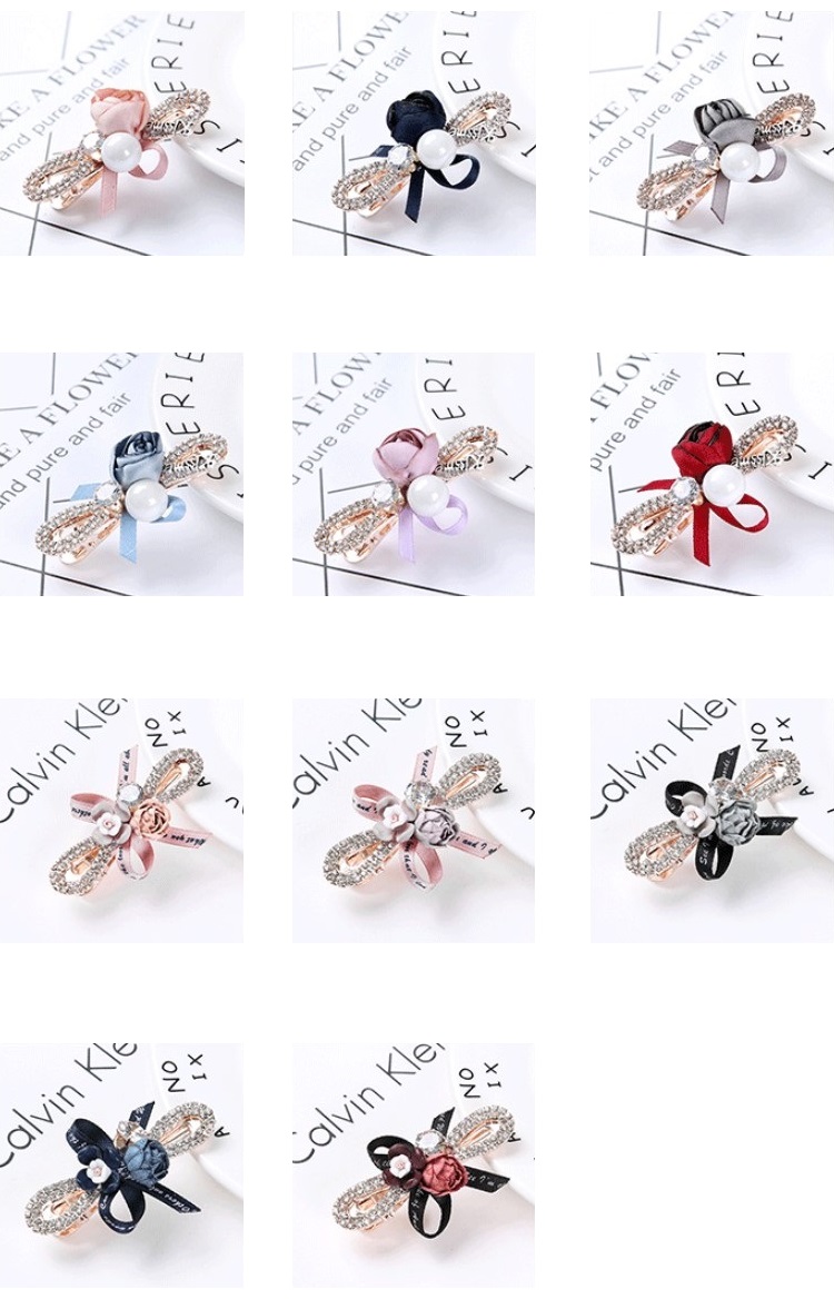 Stylevana - Pince à cheveux avec ruban en strass rose