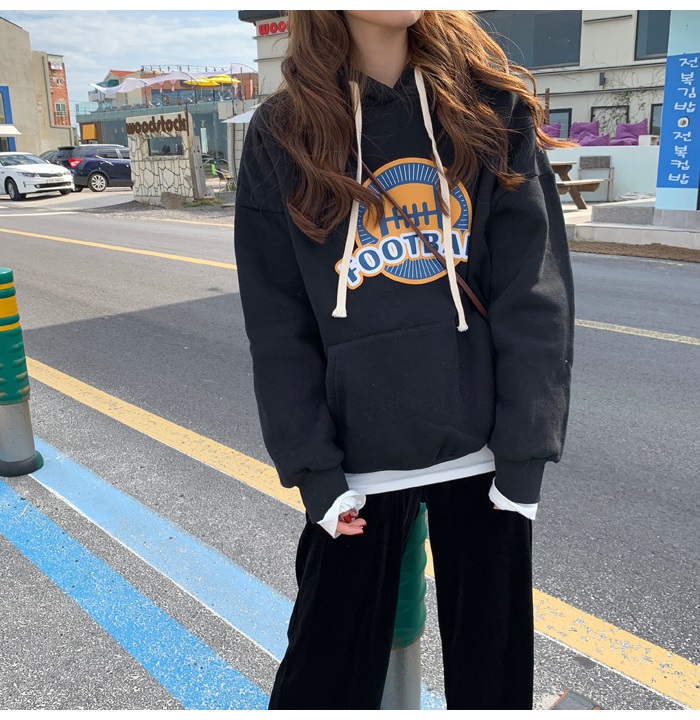 Bbuckkooki - Sweat à capuche imprimé à manches longues