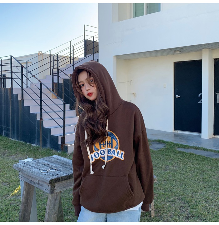 Bbuckkooki - Sweat à capuche imprimé à manches longues