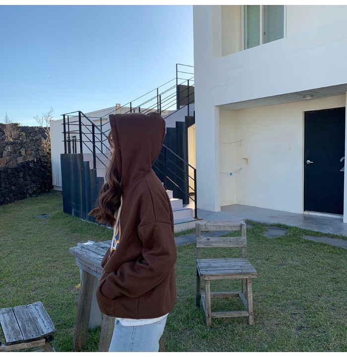 Bbuckkooki - Sweat à capuche imprimé à manches longues