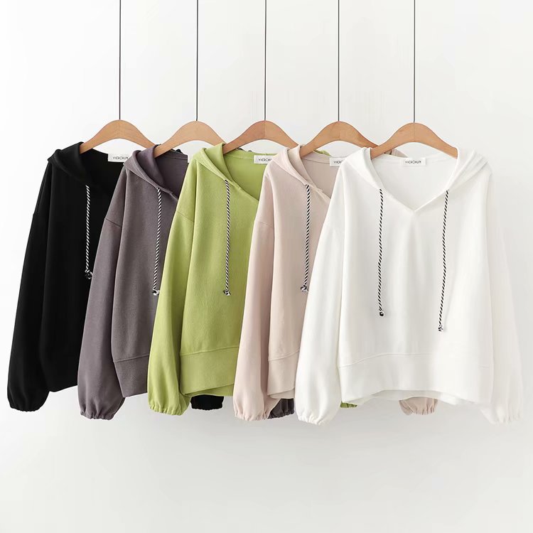 Dearest - Sweat à capuche uni à col en V